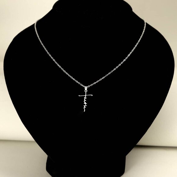 3 piece Silver Christian Women's Stainless Steel  Faith Related necklaces - Picture 6 of 11
